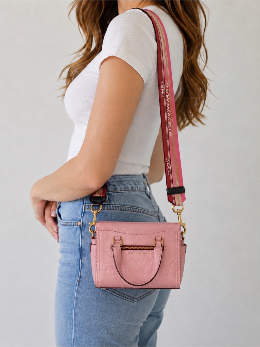 Marc Jacob’s Mini Cruiser Crossbody Pebbled  Small Satchel Pink NWT